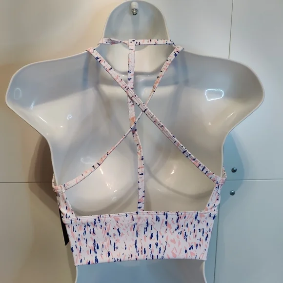 Multi Dot Open Back Sports Bra Top | Strappy Back Activewear | Padded Athleisure - Picture 7 of 7
